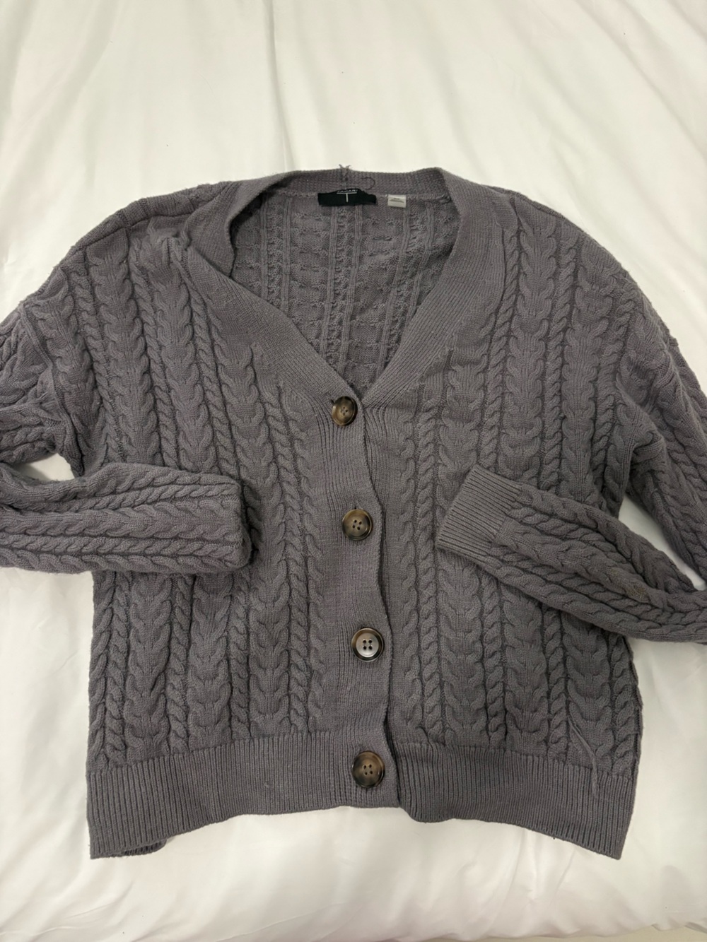 Women’s  Cable Knit Button Cardigan Sweater - Gray